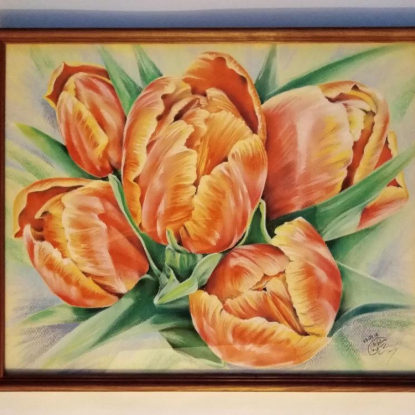 Картина "Букет тюльпанов"