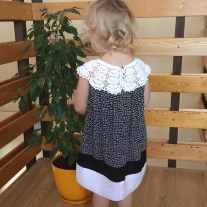 Детское платье "Черно-белый каприз"