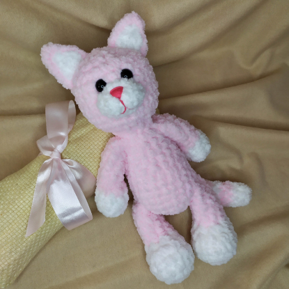 Игрушка "Кот" плюшевый светло-розовый