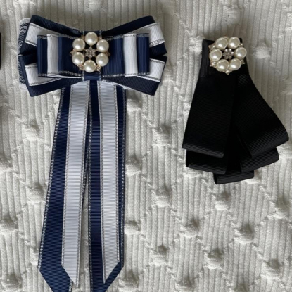 Брошь-галстук женский синий