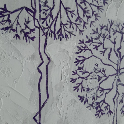 Картина "Деревья в зимнем лесу"