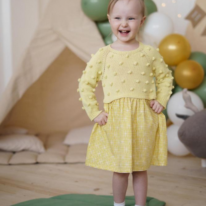 Нежно-желтое детское платье
