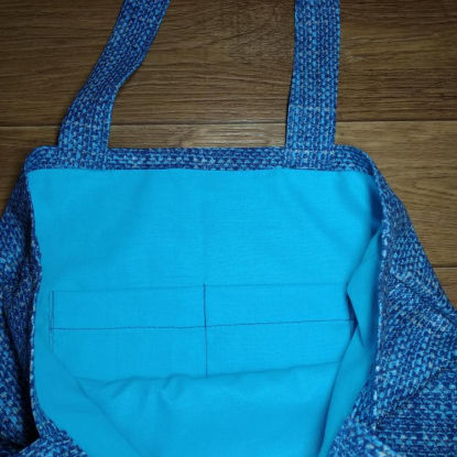 Синяя сумка-тоут из хлопка с кружевом