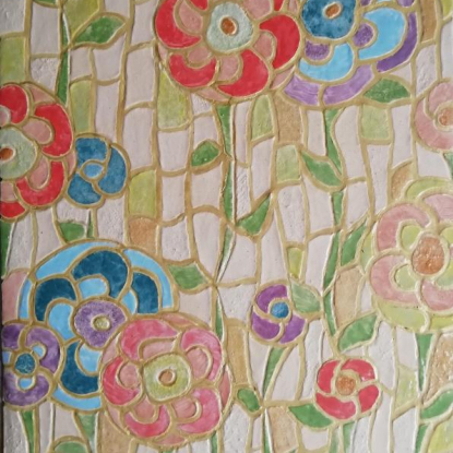 Мозаичное панно "Цветочная поляна"