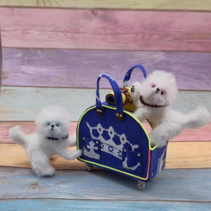 Вязаная миниатюрная игрушка "Бишончики"