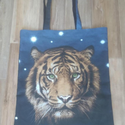 Прочная многоразовая сумка из хлопка с тигром