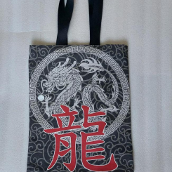 Прочная многоразовая сумка из хлопка с драконом