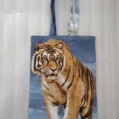 Прочная многоразовая сумка из хлопка с тигром