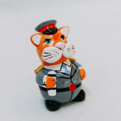 Глиняная игрушка Кот-полицейский